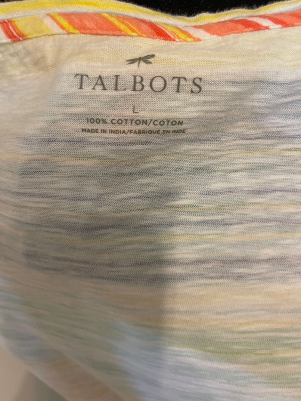 Talbots Multicolor Striped Short Sleeve Tee - Picture 5 of 8